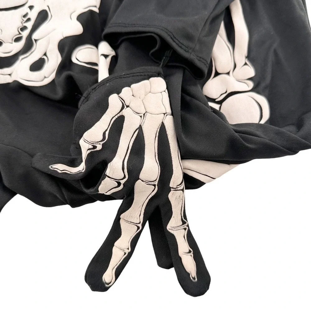 Skeleton Halloween Costume Small 7-8‎ Hallows Eve Gloves Mask Kids Youth